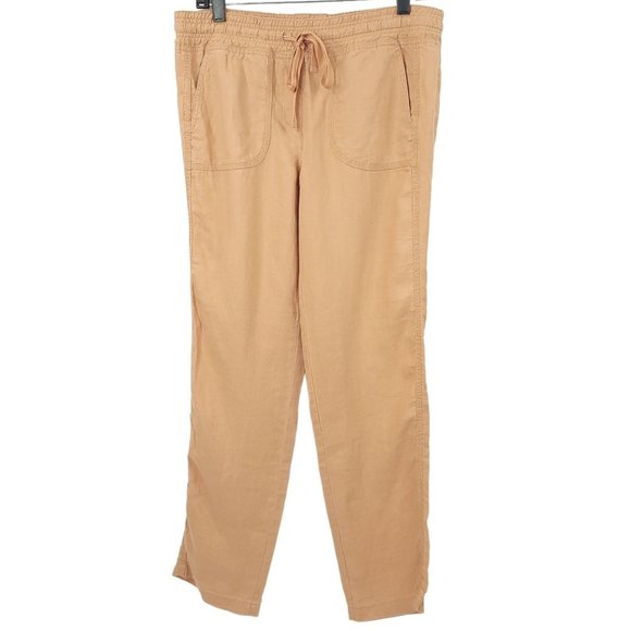 Ann Taylor Loft Linen Pants Womens Size 6 Elastic Waist Drawstring Lagenlook NEW - Picture 1 of 8
